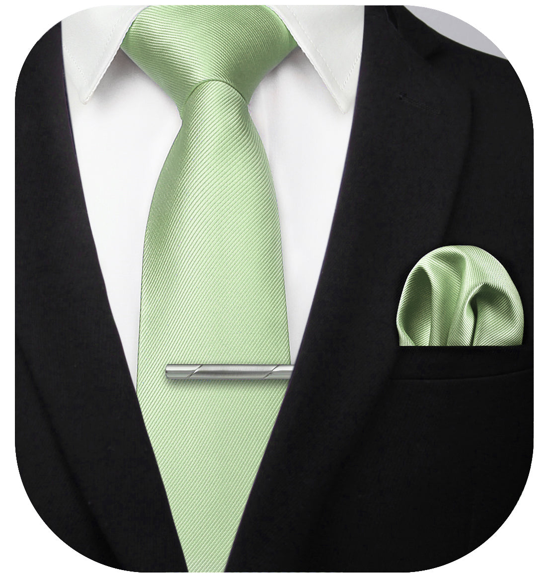Solid Tie Handkerchief Cufflinks - F- SAGE