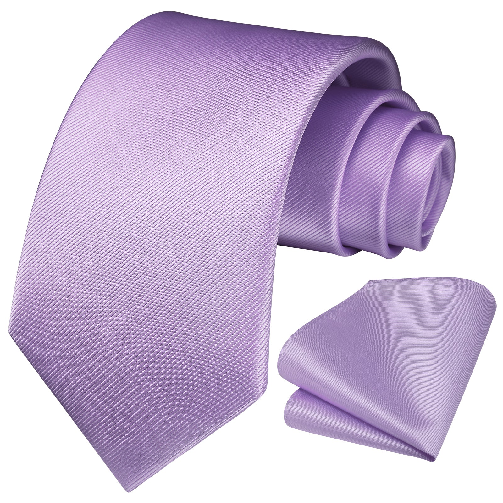Solid 3.35 inch Tie Handkerchief Set - D-PURPLE LAVENDER