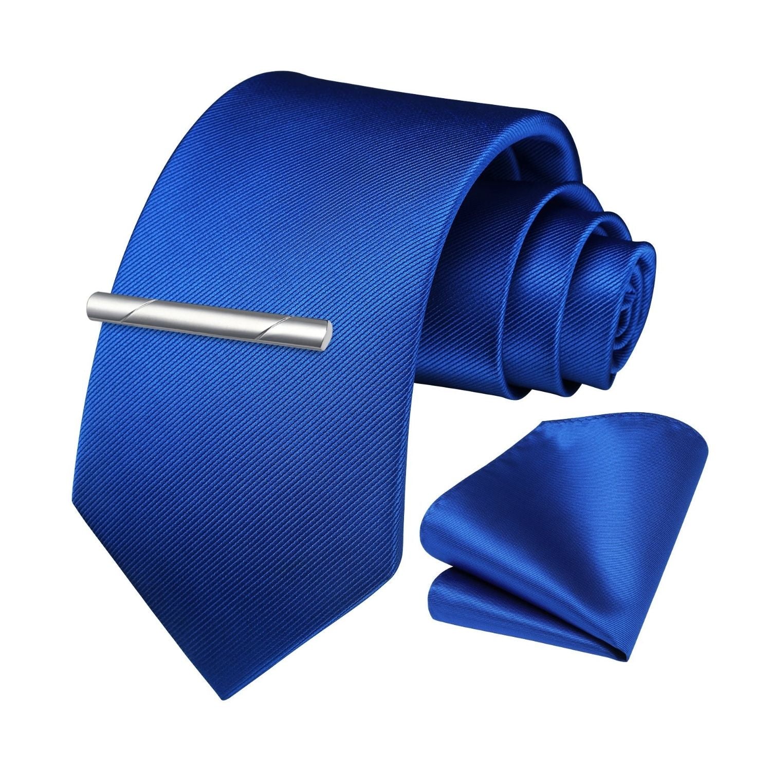 Solid Tie Handkerchief Cufflinks - J- ROYAL BLUE