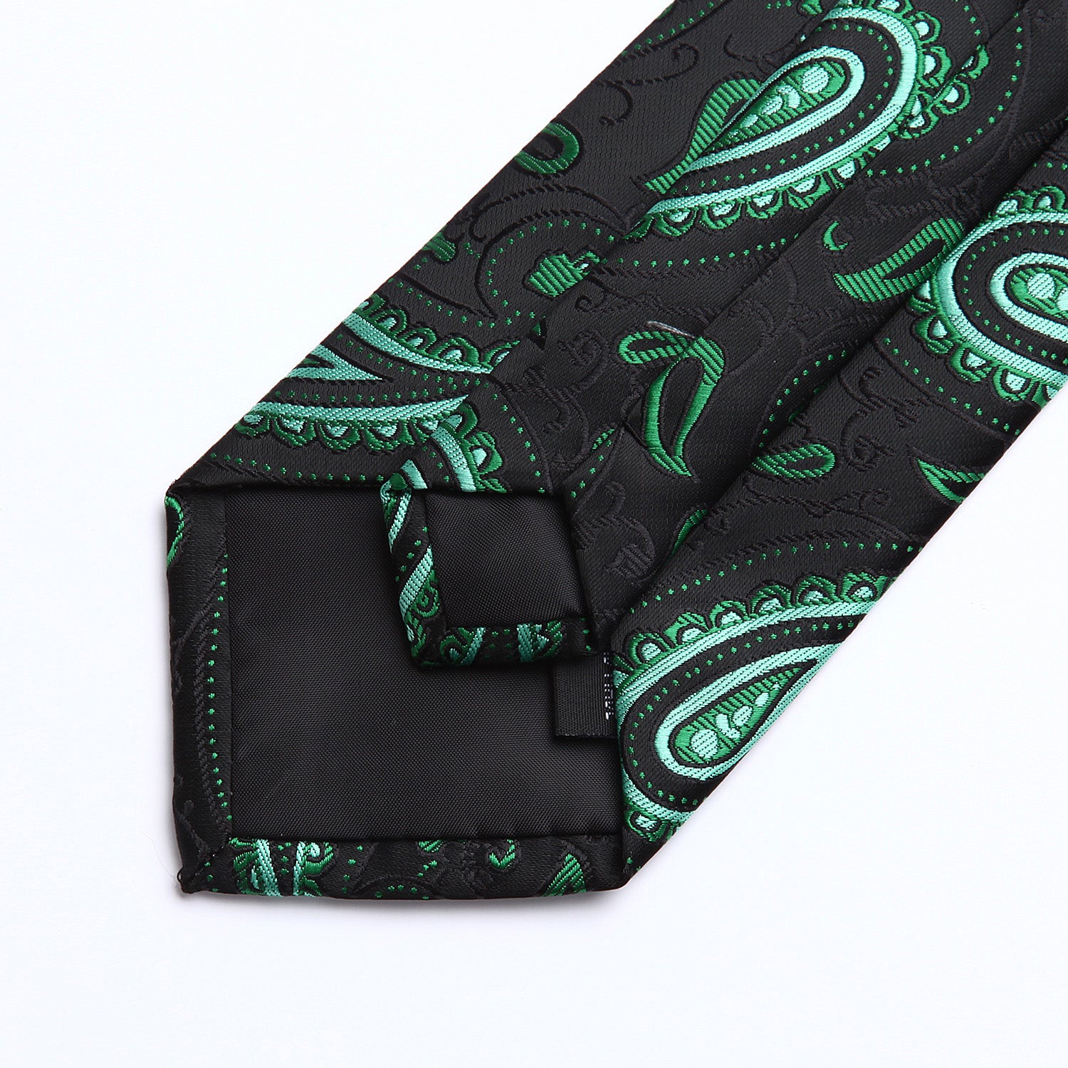 Paisley Tie Handkerchief Set - A6-GREEN/BLACK