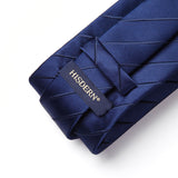 Stripe Tie Handkerchief Set - NAVY BLUE A02 