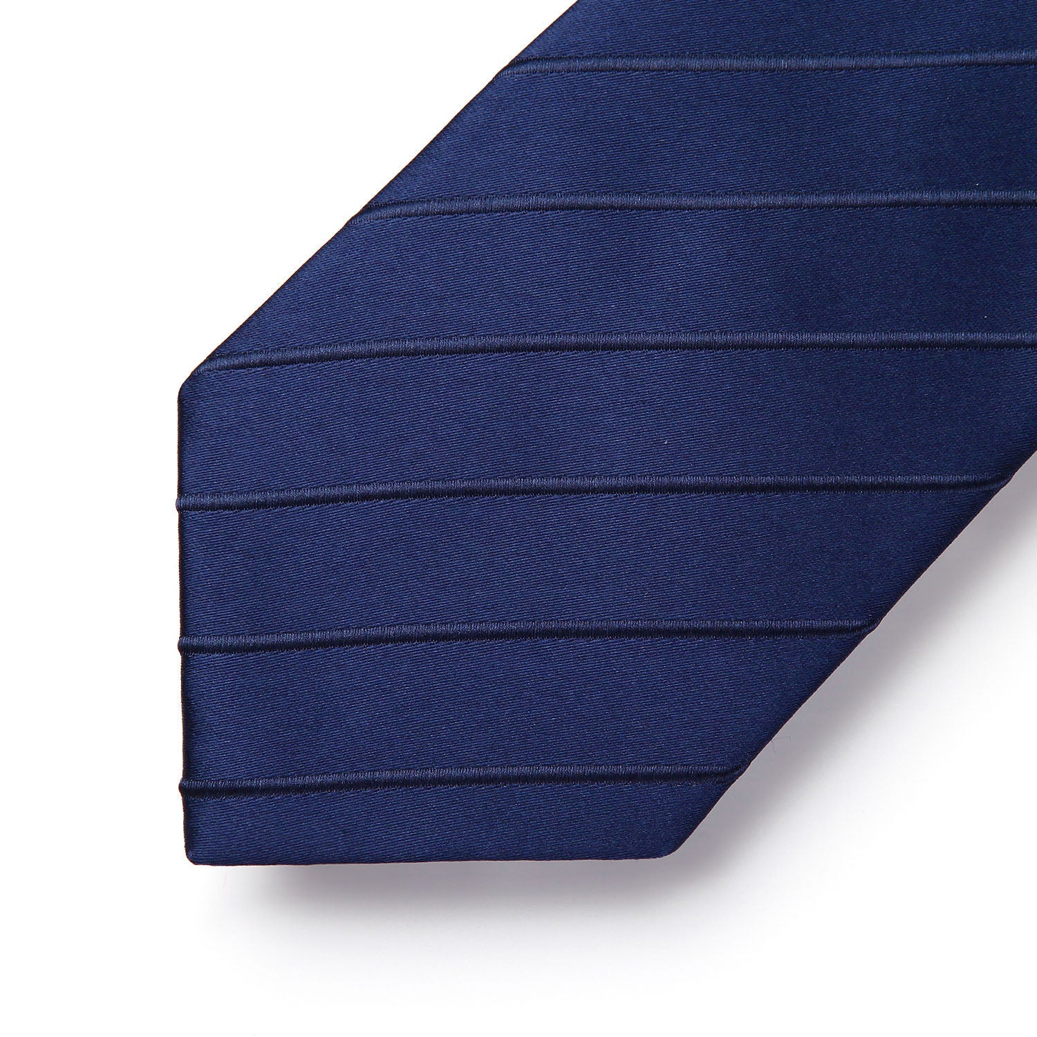 Stripe Tie Handkerchief Set - NAVY BLUE A02
