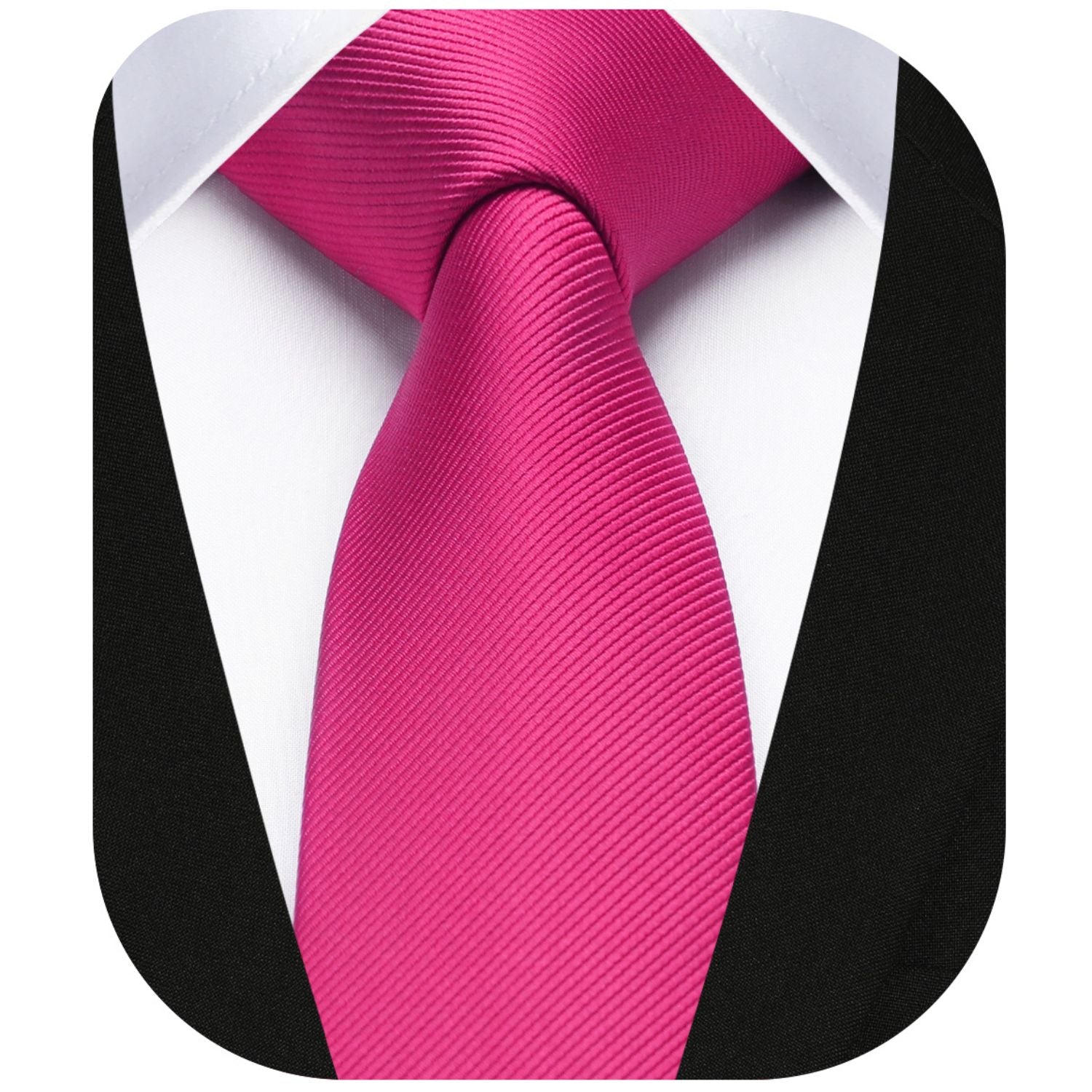 Solid 2.16'' Skinny Formal Tie - A1-HOT PINK