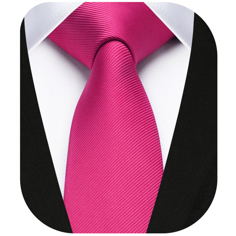 Solid 2.16'' Skinny Formal Tie - A1-HOT PINK 