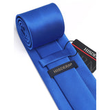 Solid Tie Handkerchief Cufflinks - J- ROYAL BLUE 