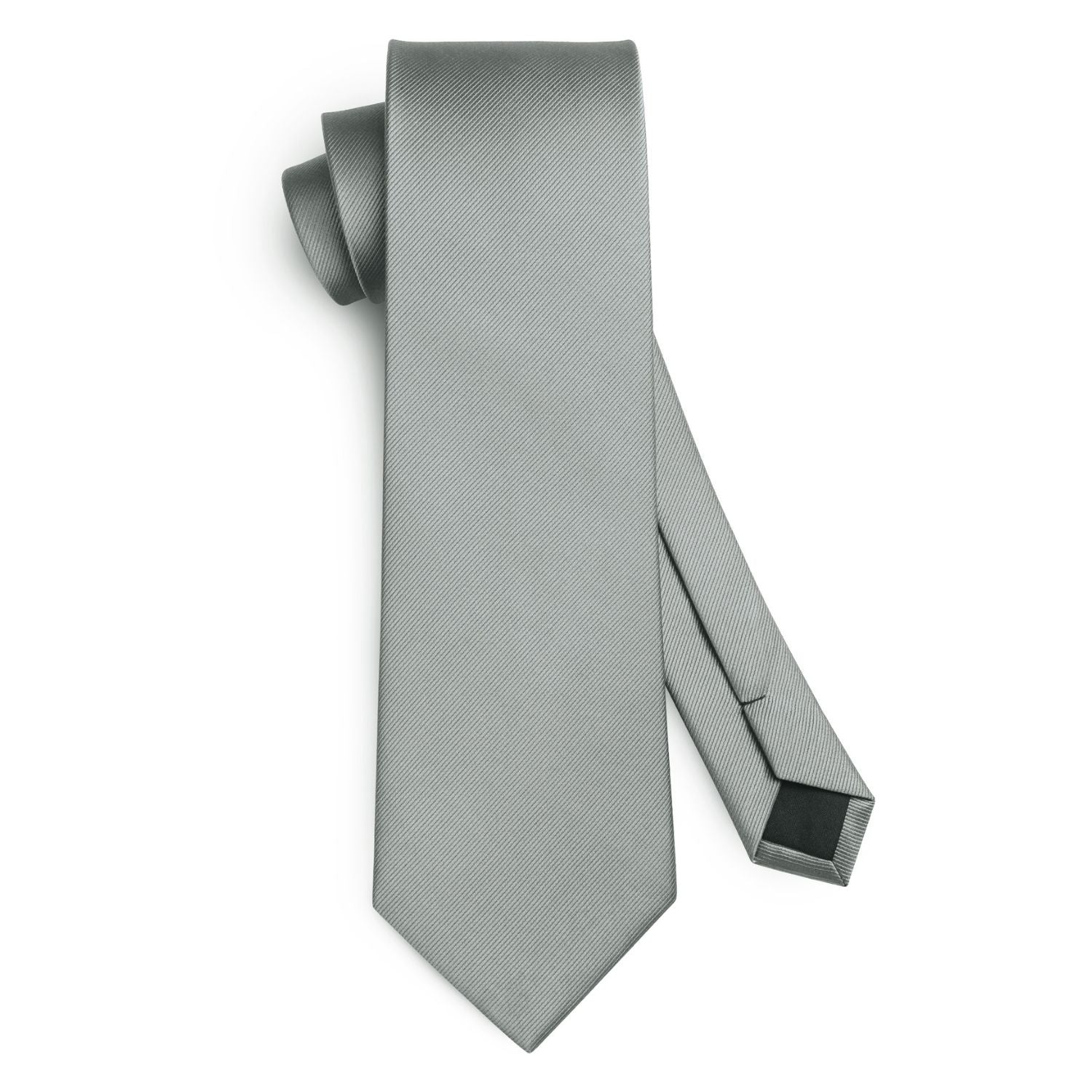 Solid Tie Handkerchief Cufflinks - L- DARK GREY
