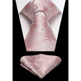 Floral Tie Handkerchief Set - X-PINK FLOWER 
