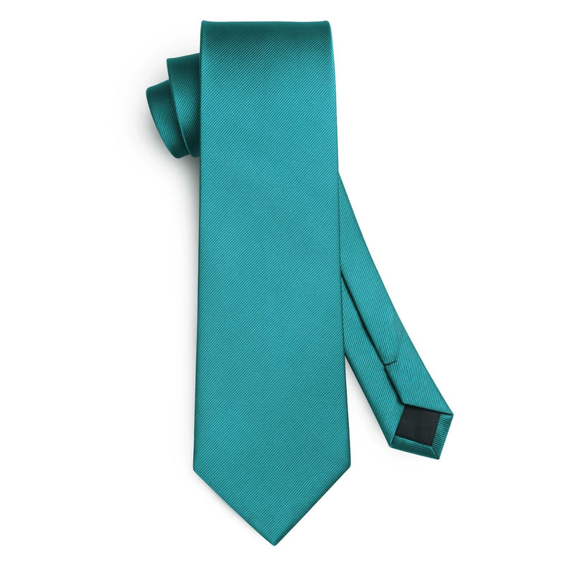 Solid 3.35 inch Tie Handkerchief Set - A-TEAL 