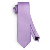 Solid 3.35 inch Tie Handkerchief Set - D-PURPLE LAVENDER 