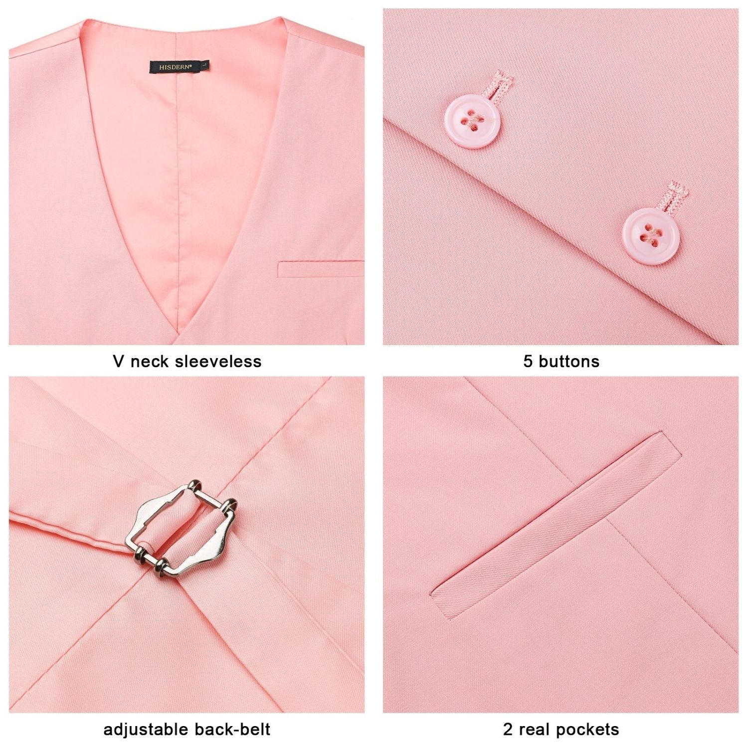 Formal Suit Vest - PINK BLUSH