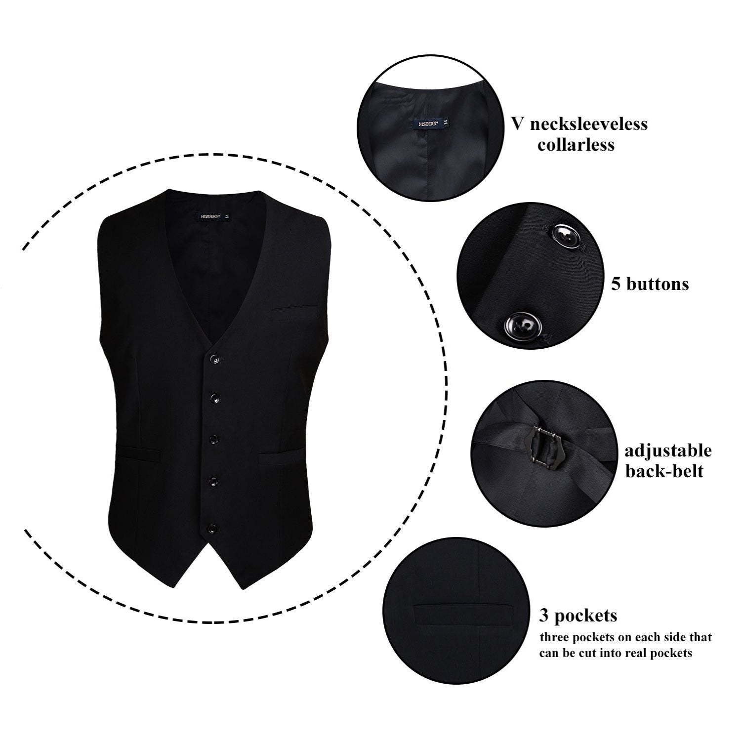 Formal Suit Vest - BLACK