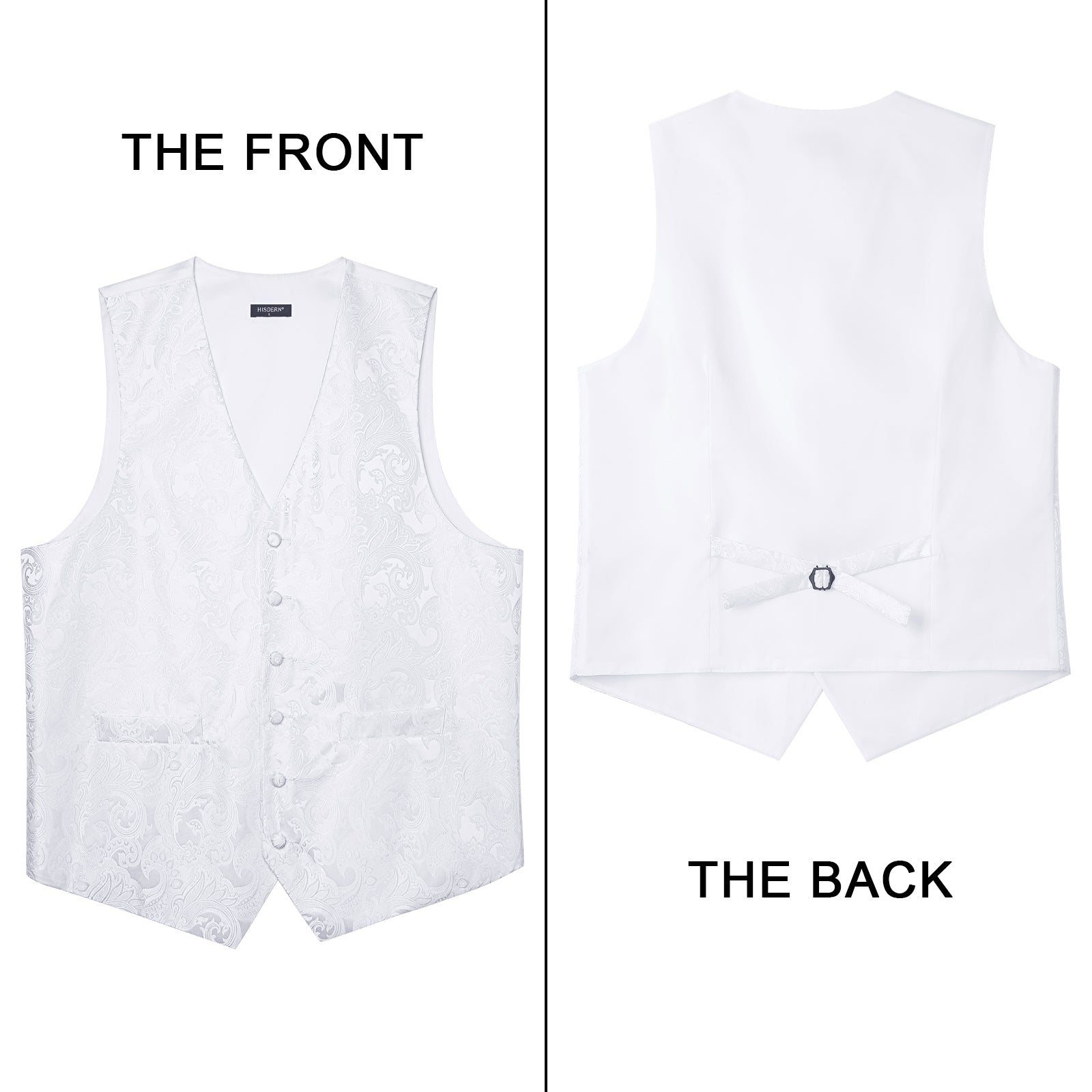 Paisley Floral 3pc Suit Vest Set - D-WHITE PAISLEY