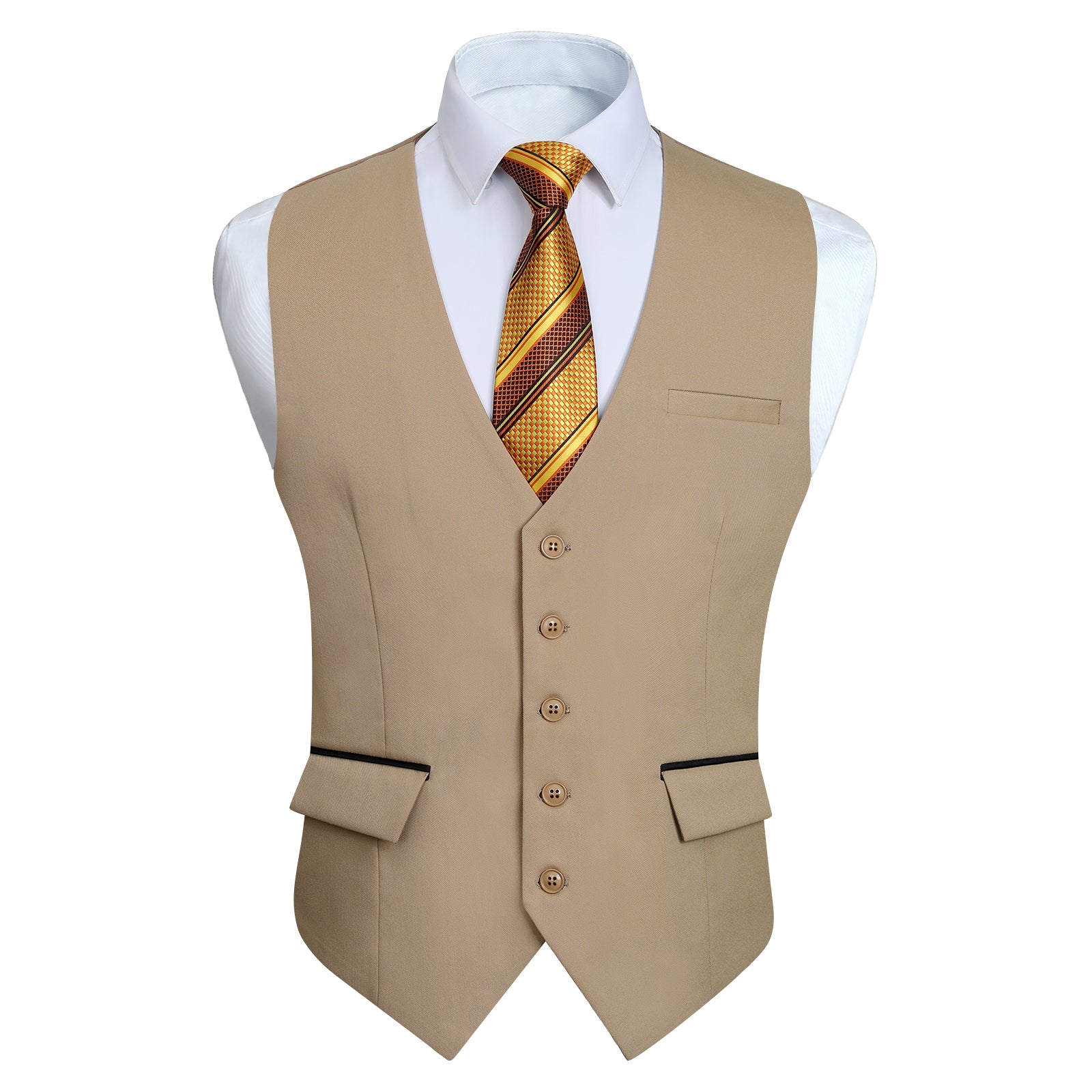 Solid Slim Vest - E-LIGHT KHAKI