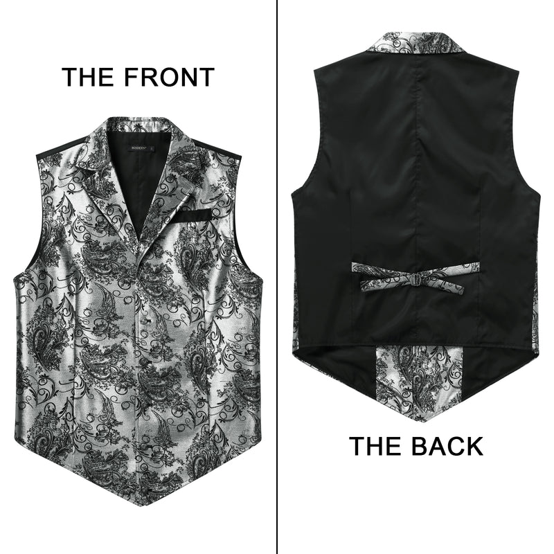 Gothic Lapel Vest for Men - SILVER/BLACK-6 