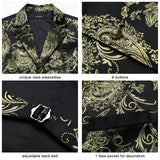 Gothic Lapel Vest for Men - BLACK/GOLD-1 