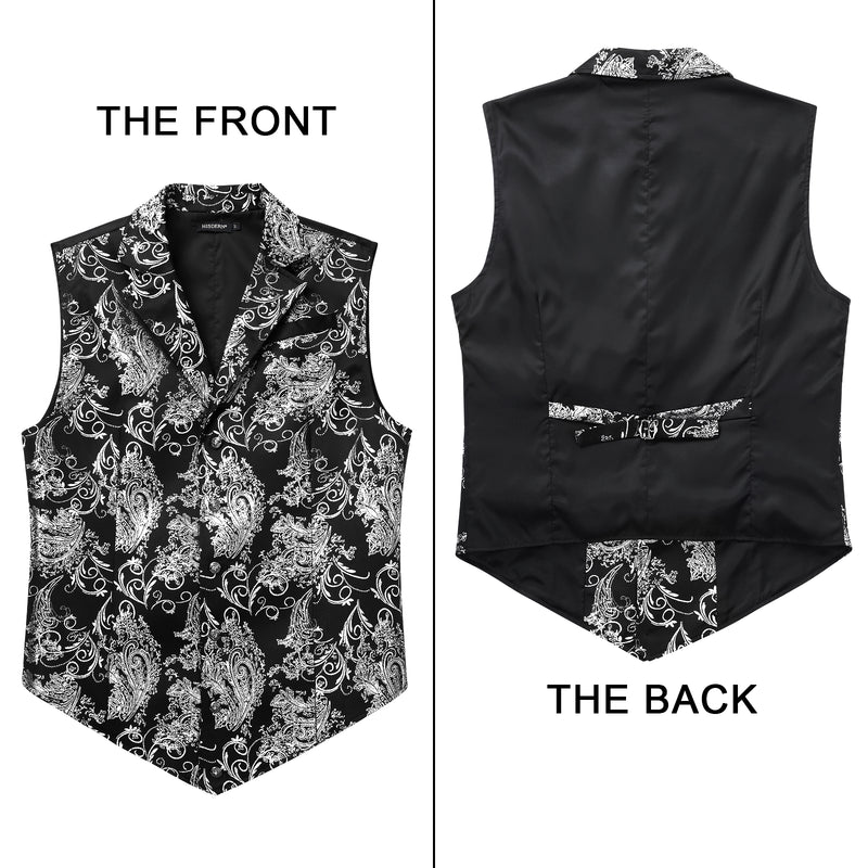 Gothic Lapel Vest for Men - BLACK/SILVER-2 