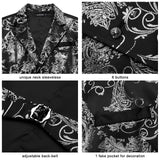 Gothic Lapel Vest for Men - BLACK/SILVER-2 