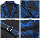 Gothic Lapel Vest for Men - BLACK/BLUE-3 