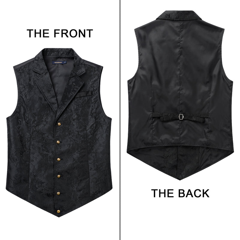 Gothic Lapel Vest for Men - BLACK-7 