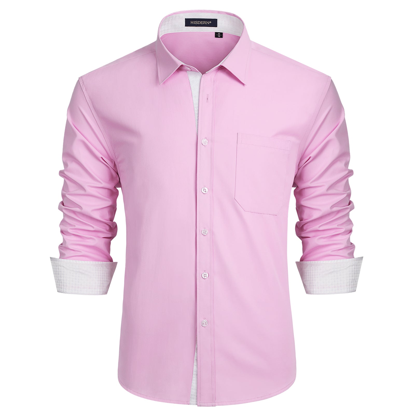 Casual Formal Shirt with Pocket - 06-PINK