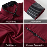 Casual Formal Shirt with Pocket - A-03 BURGUNDY/BLACK 