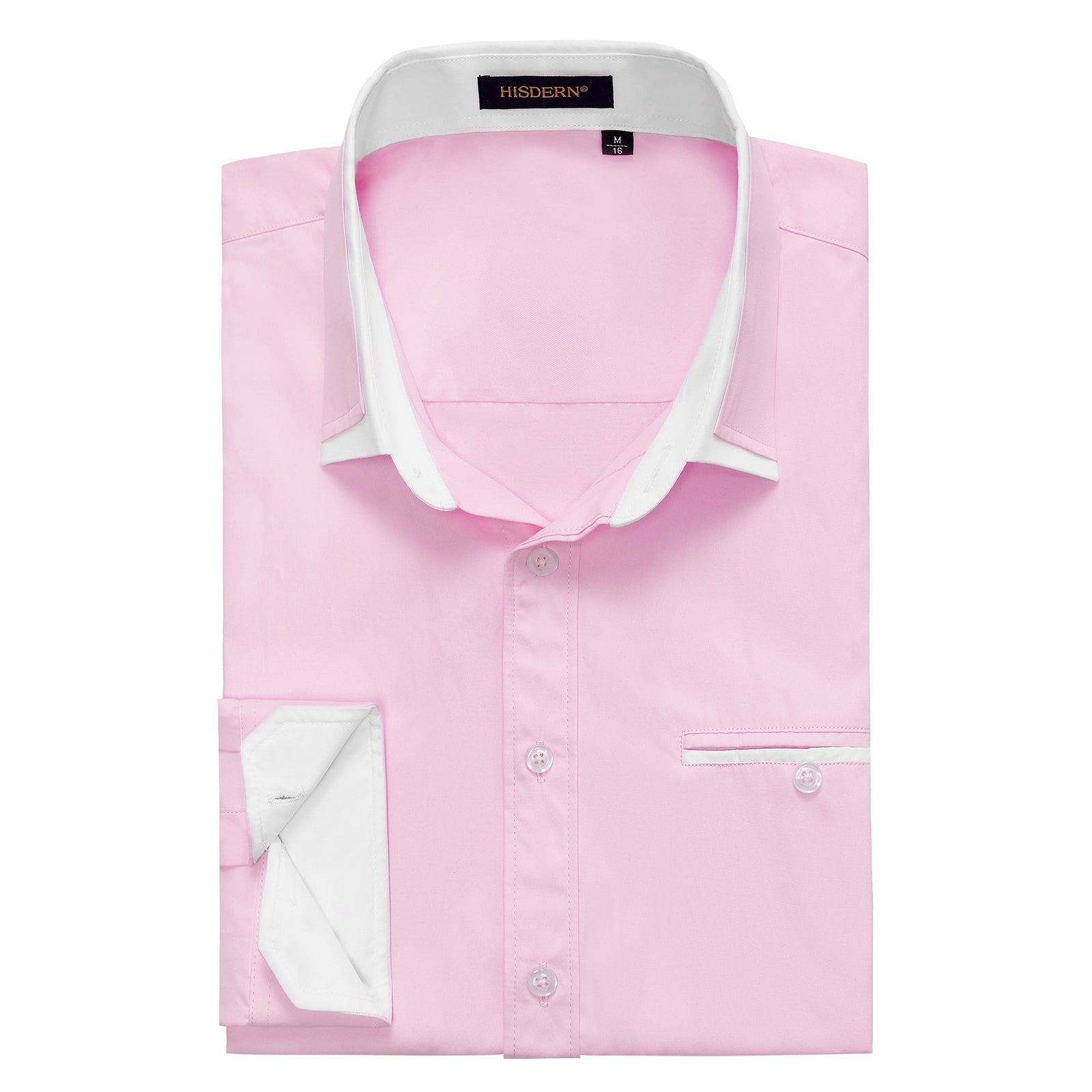Casual Formal Shirt with Pocket - PINK/WHITE