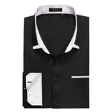 Casual Formal Shirt with Pocket - BLACK/WHITE 