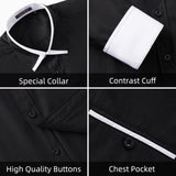 Casual Formal Shirt with Pocket - BLACK/WHITE 