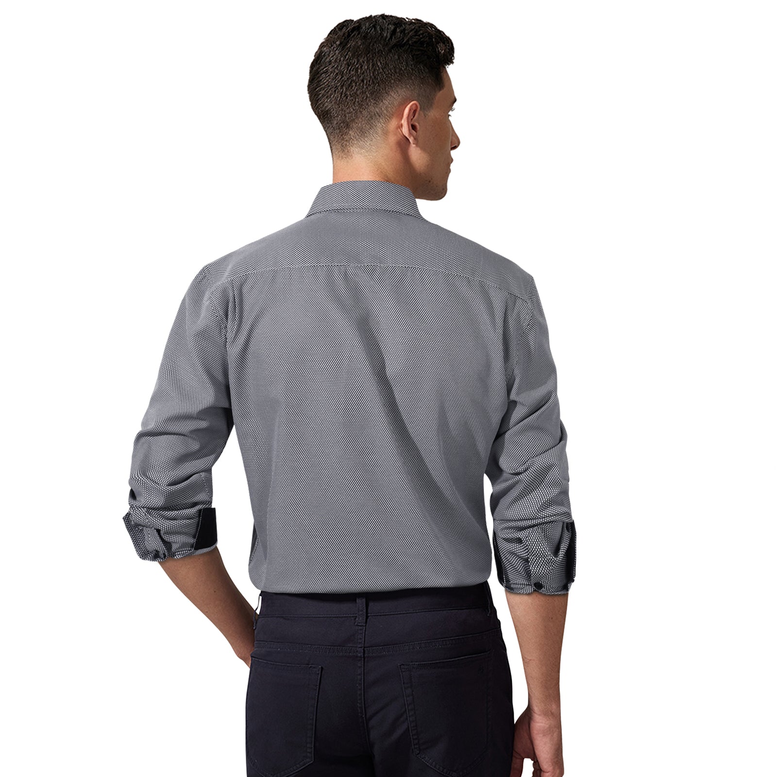 Casual Formal Shirt with Pocket - C-GREY3