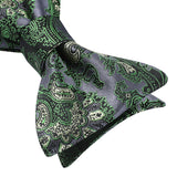 Floral Bow Tie & Pocket Square - GREE/GREY 