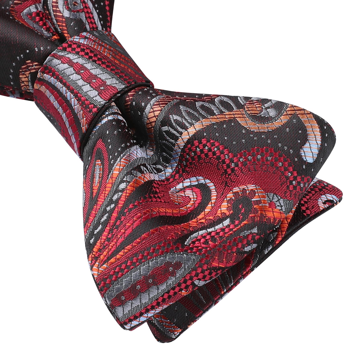 Paisley Bow Tie & Pocket Square - B-RED/GRAY