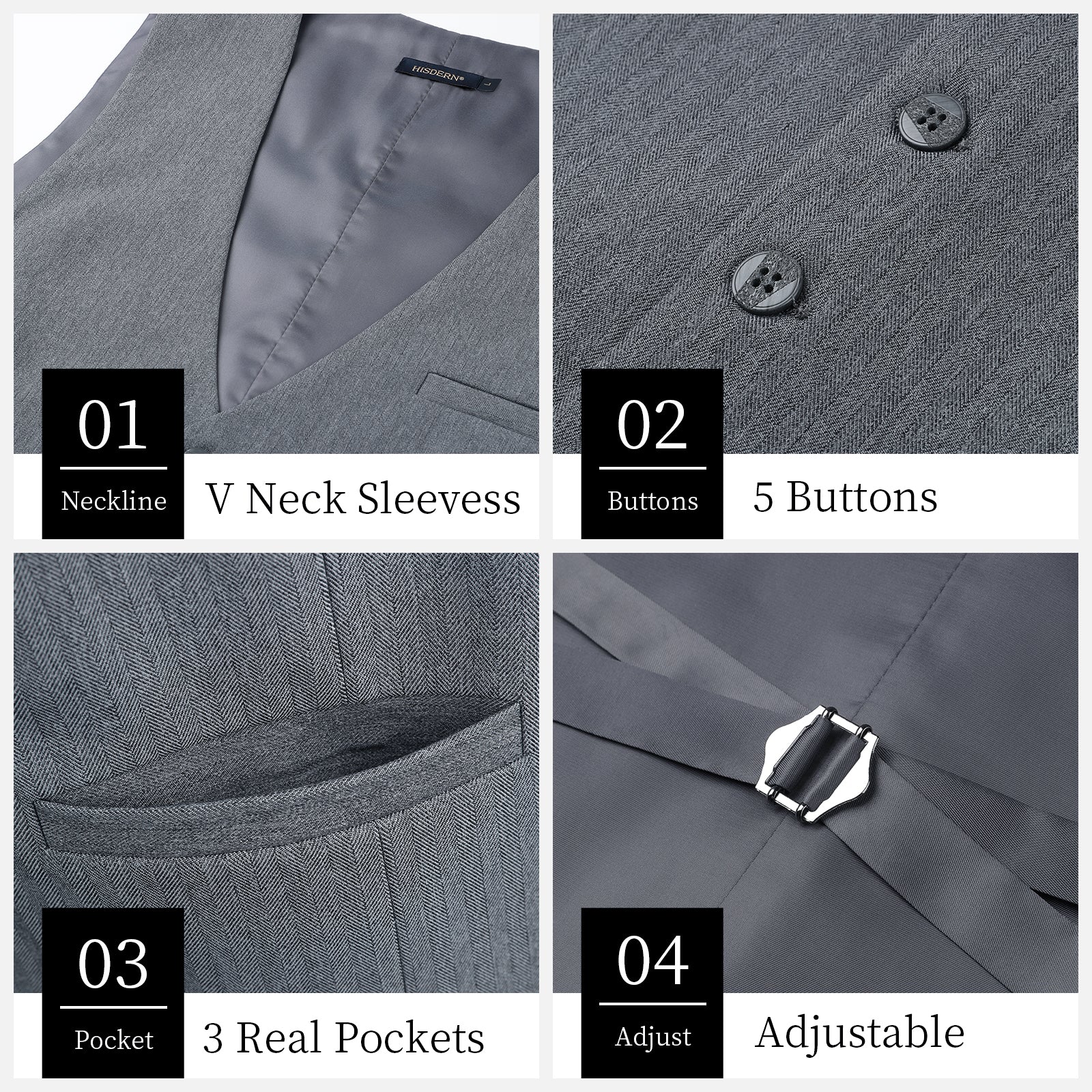 Solid Slim Vest - C2-GREY