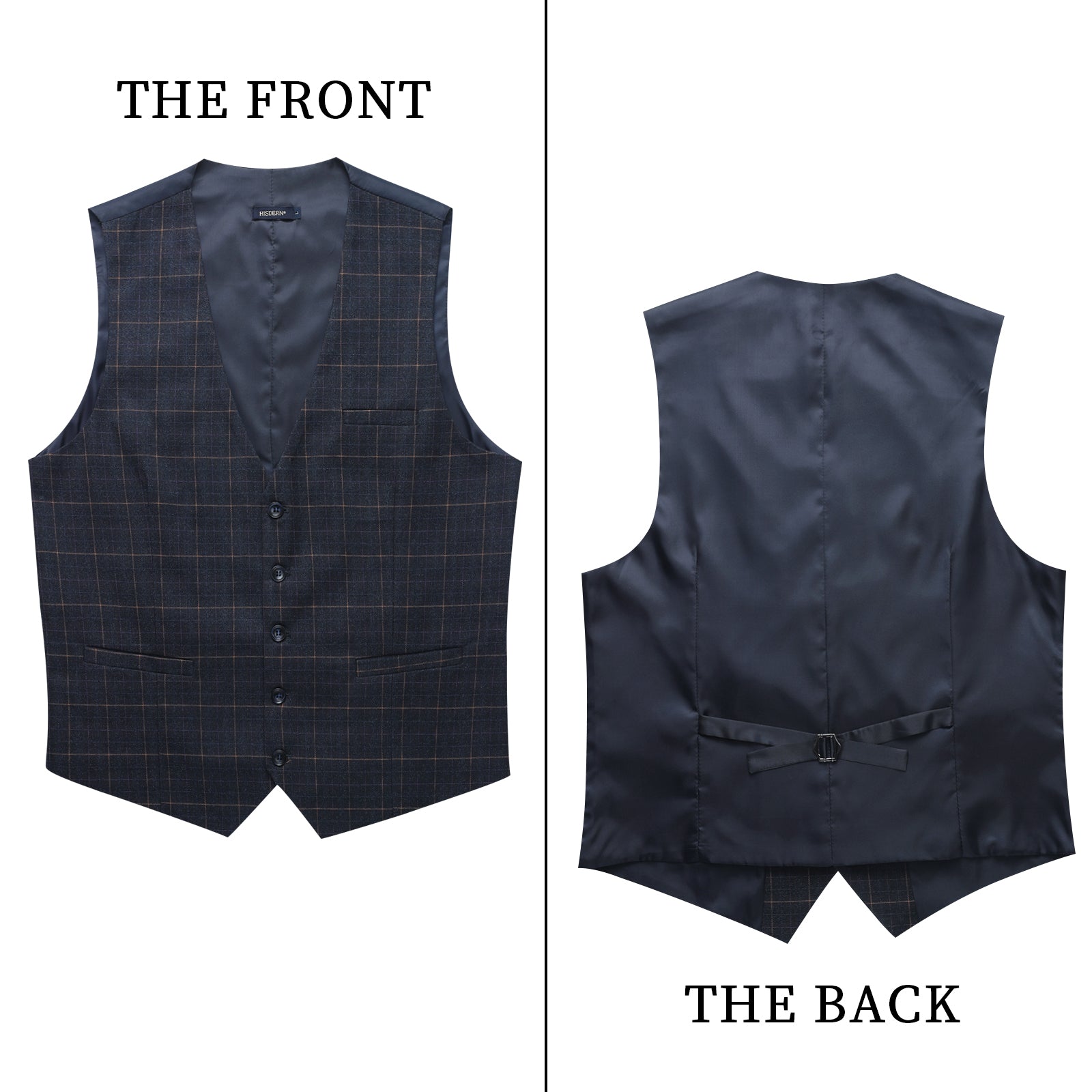 Plaid Slim Vest - B-CHARCOAL