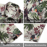 Hawaiian Tropical Shirts with Pocket - BEIGE 