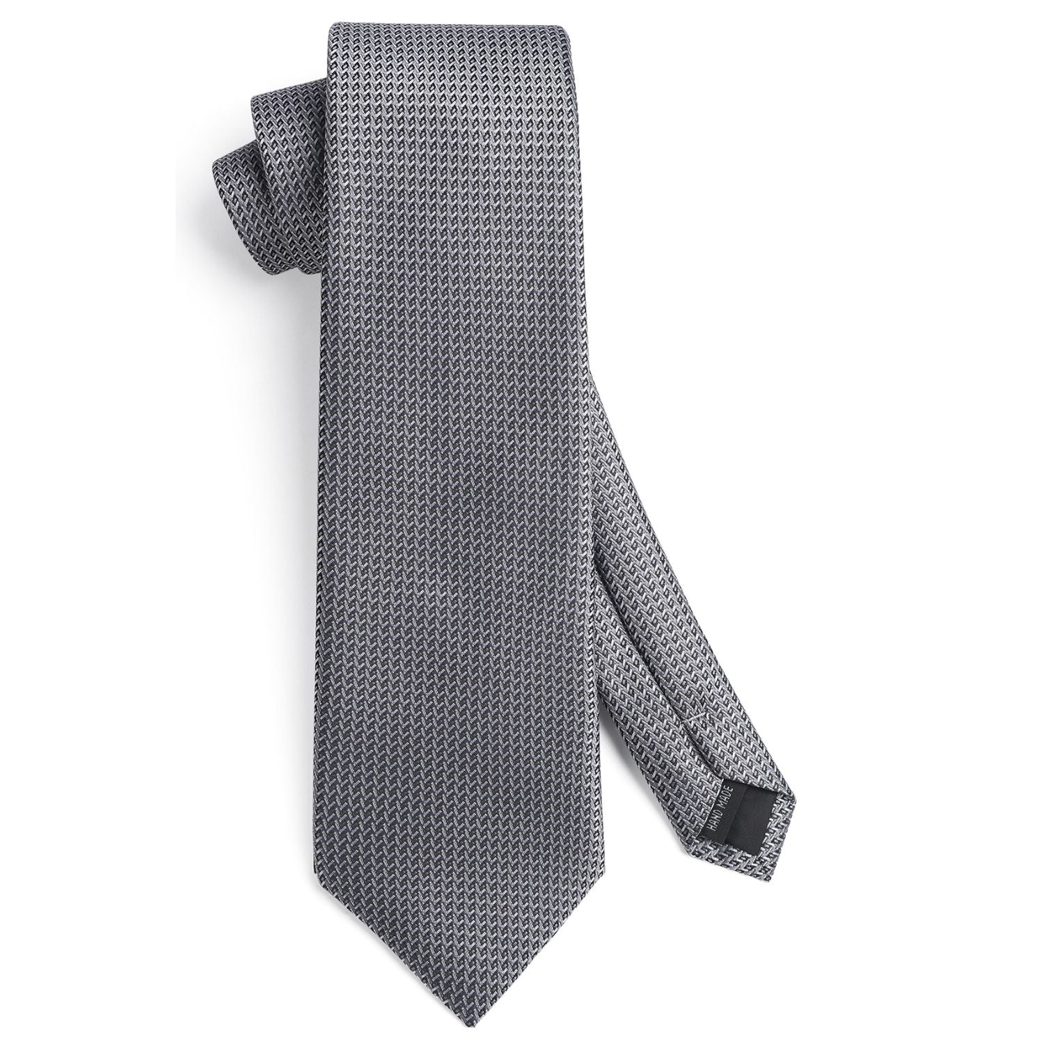 Houndstooth Tie Handkerchief Cufflinks - D1 - BLACK/SILVER