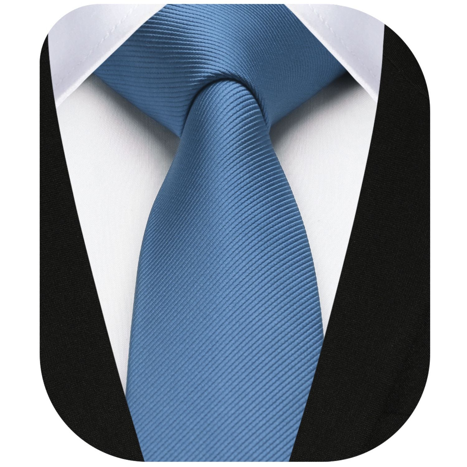 Solid 2.17'' Skinny Formal Tie - B2-DUSTY BLUE