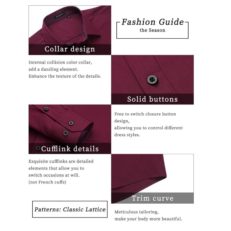 Casual Formal Shirt with Pocket - 07-BURGUNDY