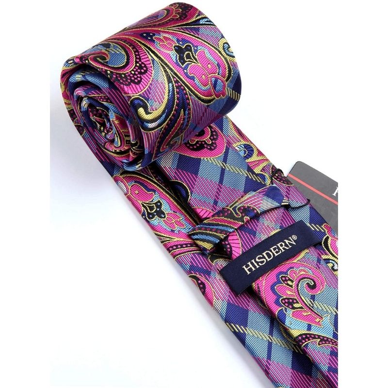 Paisley Tie Handkerchief Set - C1-LIGHT PURPLE