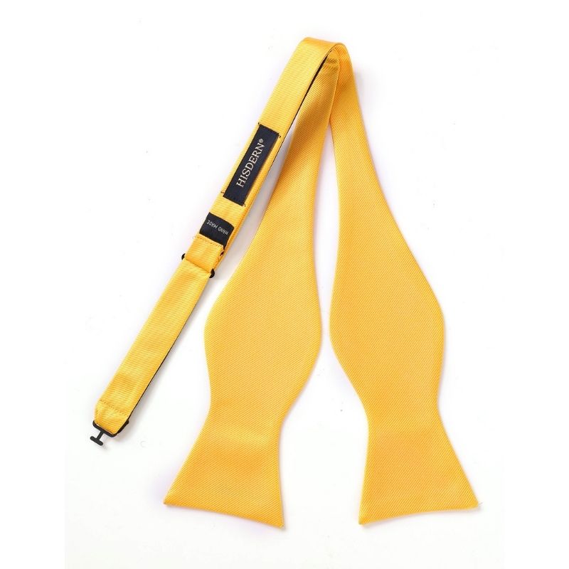 Solid Pre-Tied Bow Tie & Pocket Square - L1-YELLOW