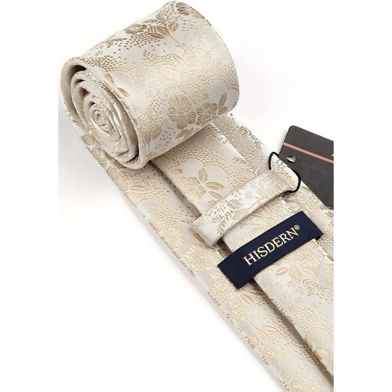 Floral 3.4 Tie Handkerchief Set - C-CHAMPAGNE 1