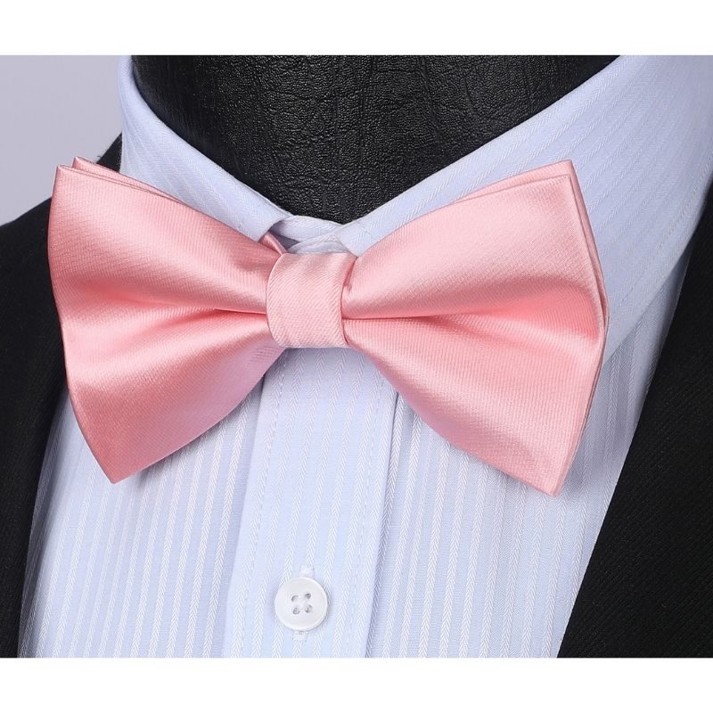 Solid Pre-Tied Bow Tie - 05-PINK