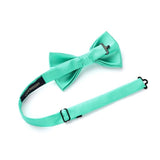 Solid Pre-Tied Bow Tie & Pocket Square - Q-MINT GREEN