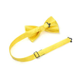 Solid Pre-Tied Bow Tie & Pocket Square - Y-LEMON YELLOW