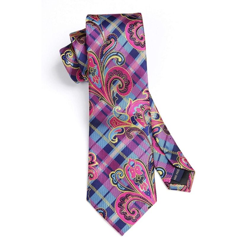 Paisley Tie Handkerchief Set - C1-LIGHT PURPLE