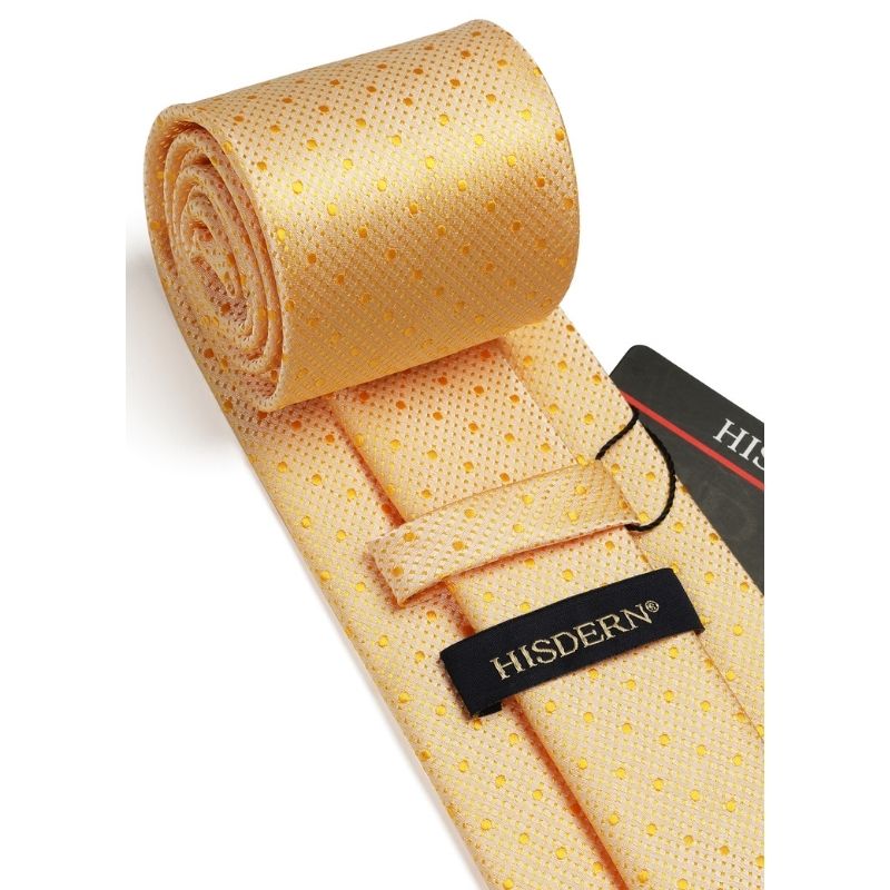 Polka Dot Tie Handkerchief Set - YELLOW-POLKA DOT