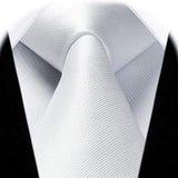 Solid 3.35 inch Tie Handkerchief Set - Q-WHITE