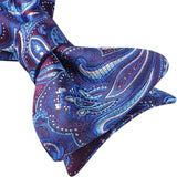 Paisley Bow Tie & Pocket Square - B-PURPLE/BLUE-1