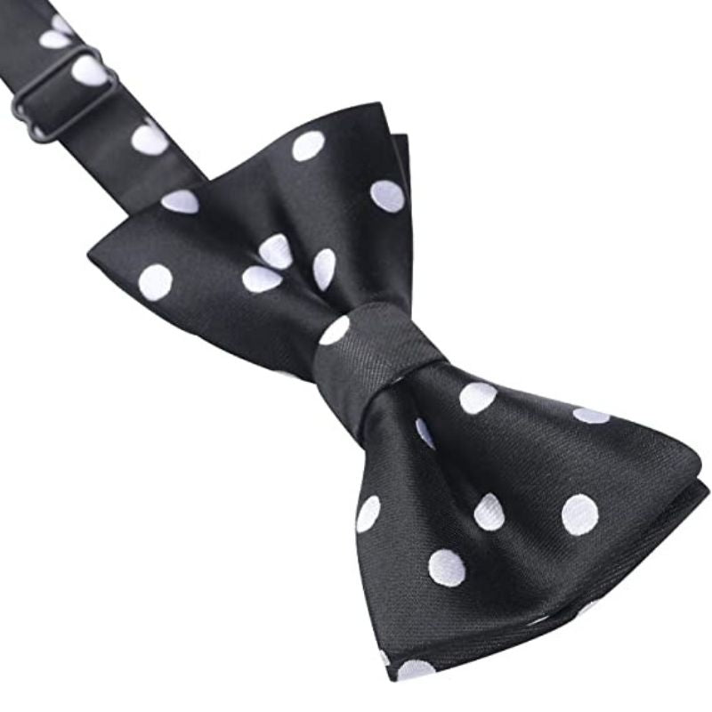 Polka Dot Pre-Tied Bow Tie for Boy - BLACK/WHITE 2