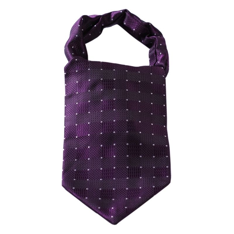 Floral Paisley Ascot Cravat Scarf - PURPLE 2