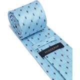 Plaid Tie Handkerchief Set - 052-LIGHT BLUE/NAVY BLUE